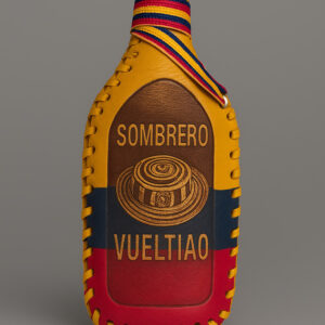 Botella 1/2 Litro En Cuero