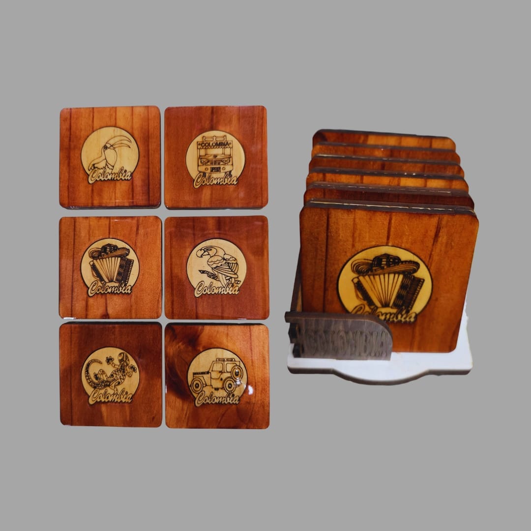 Portavaso Madera Cuadrado Colombia